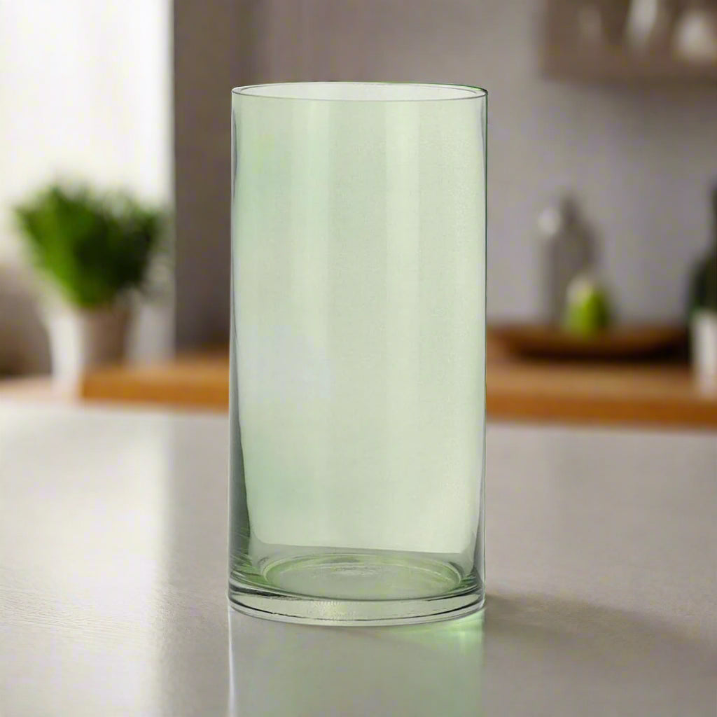 Cylinder Glass Vase: Sage