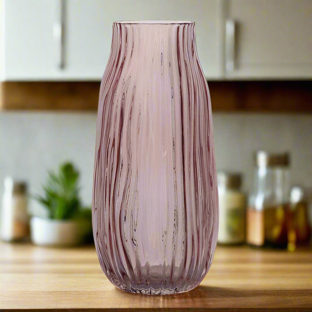 Textured Mila Glass Vase: Dusk