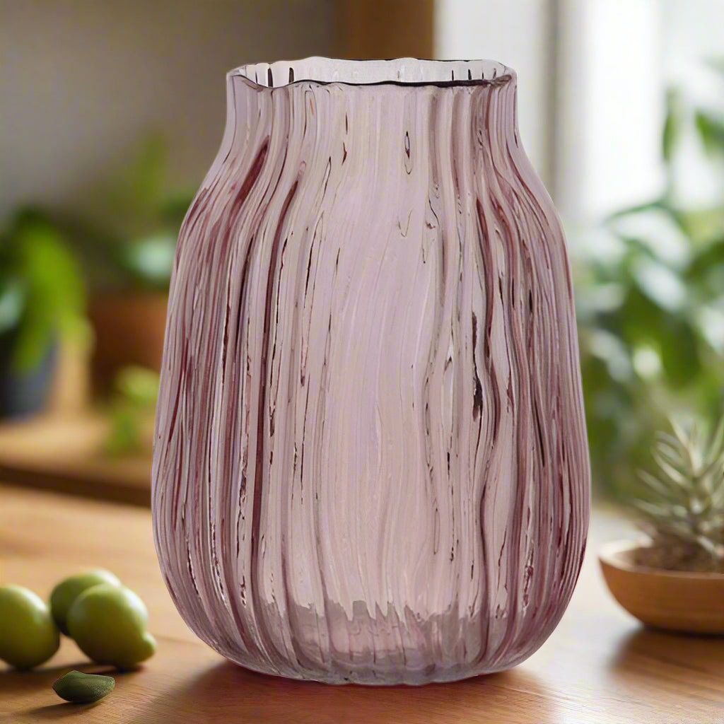 Textured Mila Glass Vase: Dusk Lge