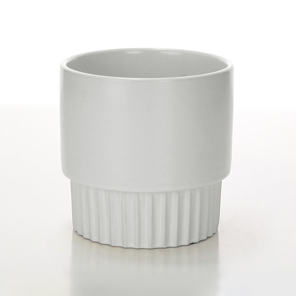 Ribbed Pot: White