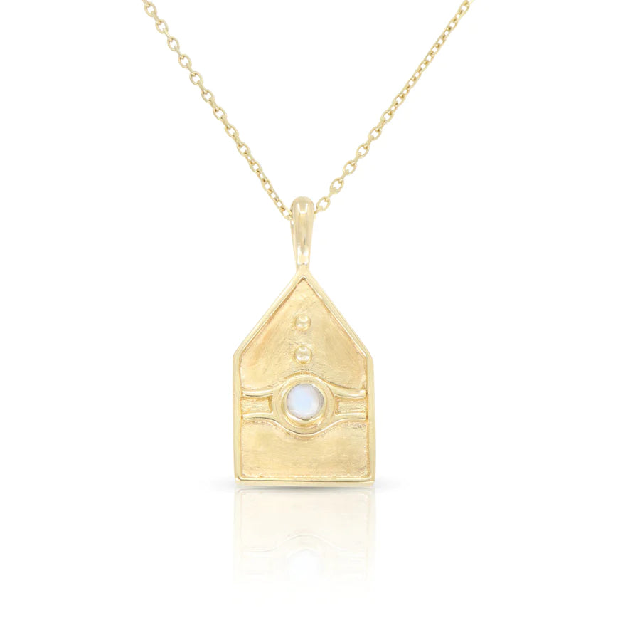 Athens Amulet Gold Moonstone Necklace