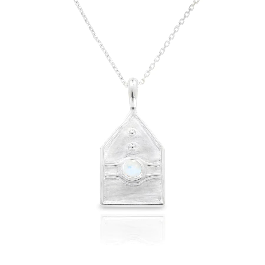 Athens Amulet Silver Moonstone Necklace
