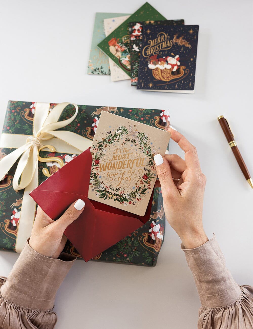 It's the most wonderful time of the year | Christmas Card (Wreath)