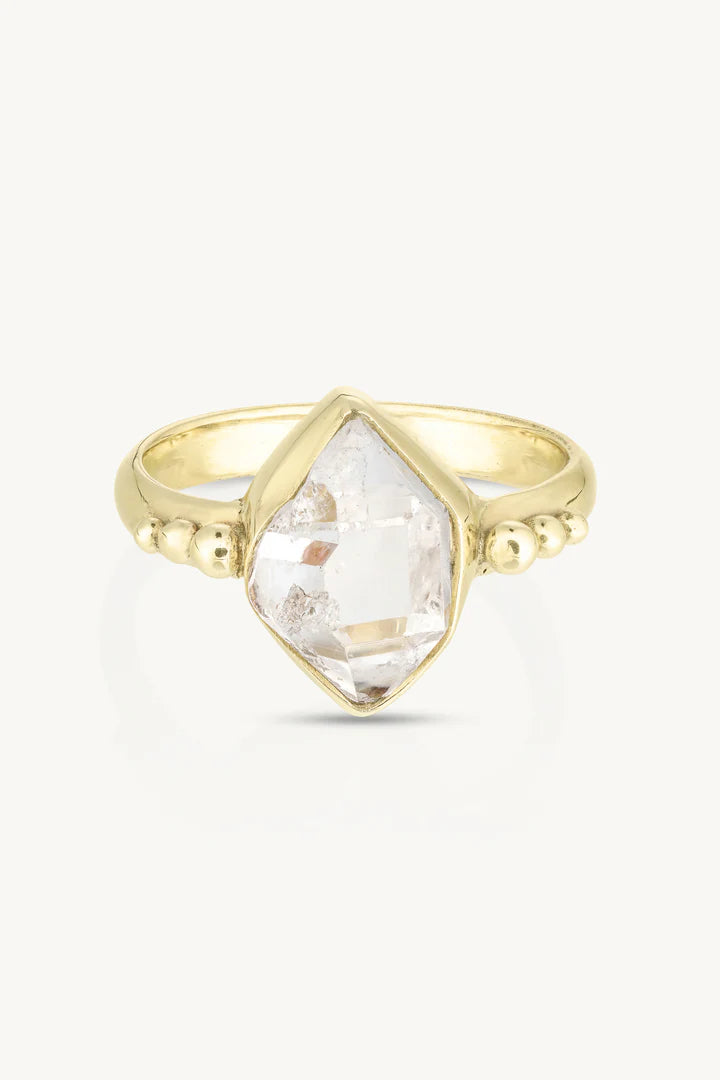 Herkimer Diamond Gold Ring