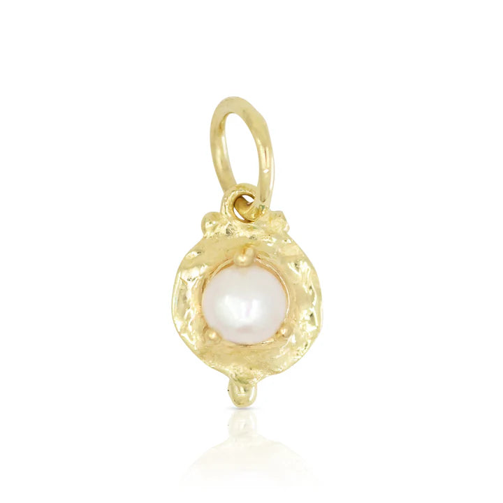 June Pearl Gold Birthstone Charm