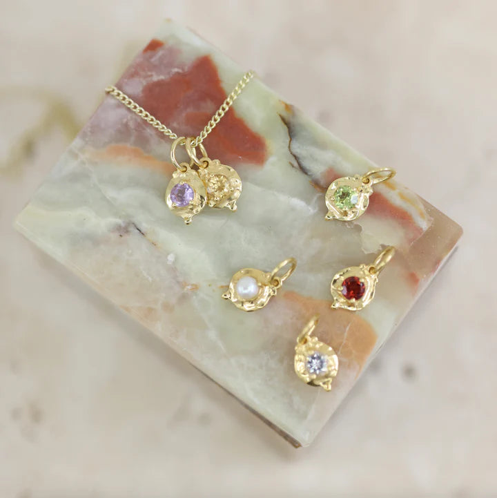 June Pearl Gold Birthstone Charm