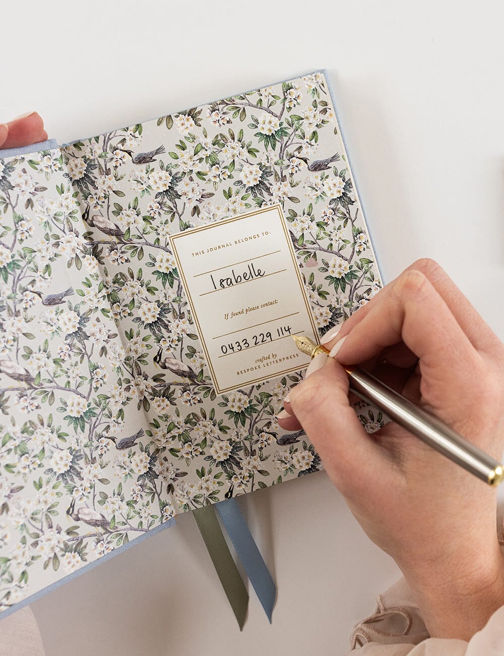 Linen Bound Pocket Journal: Luna Blue