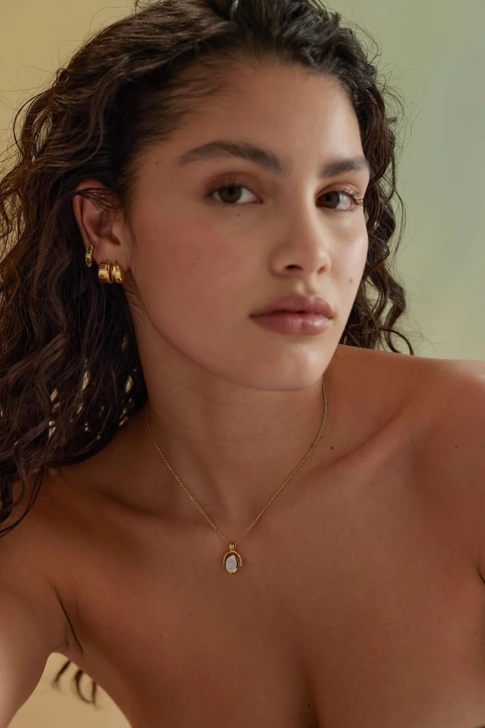 Mira Moonstone Gold Necklace