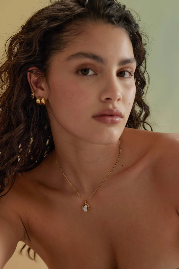 Mira Moonstone Gold Necklace