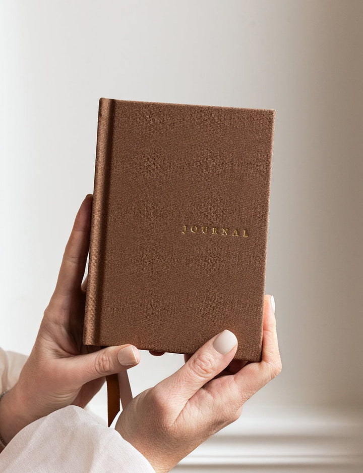 Linen Bound Pocket Journal: Mocha