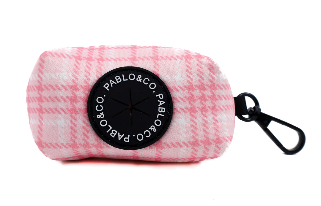 Pink Houndstooth: Poop Bag Holder