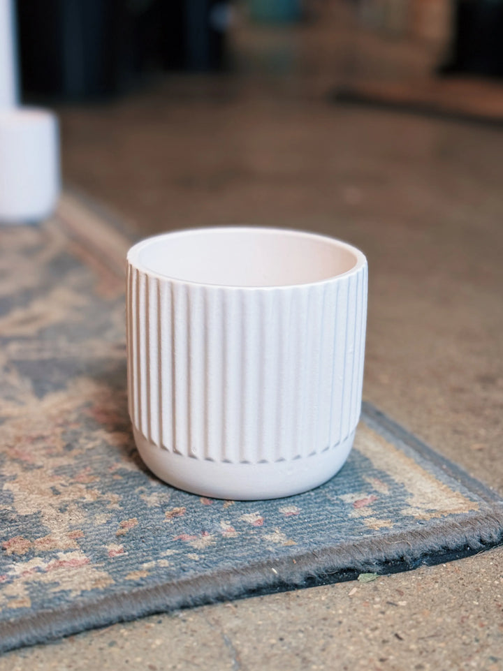 Textured Ribbed Ceramic Pot Ribbed Ceramic Vase | FLOWER VASE – Unveiling Poppy
