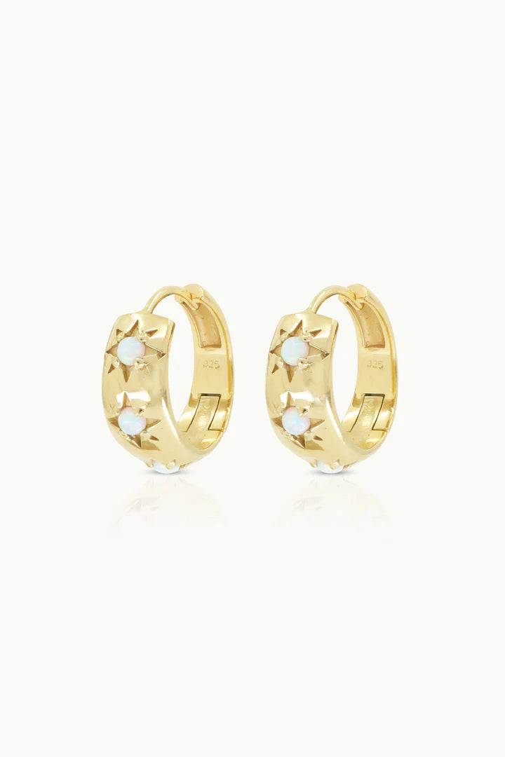 Alina Opal Gold Hoops