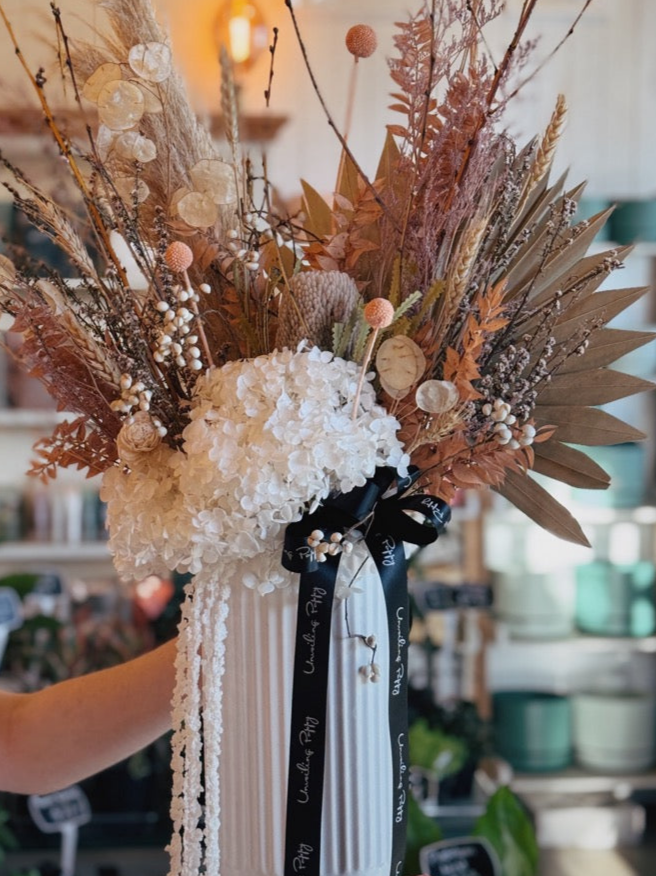 "Almond Nougat" Dried Flower Arrangement