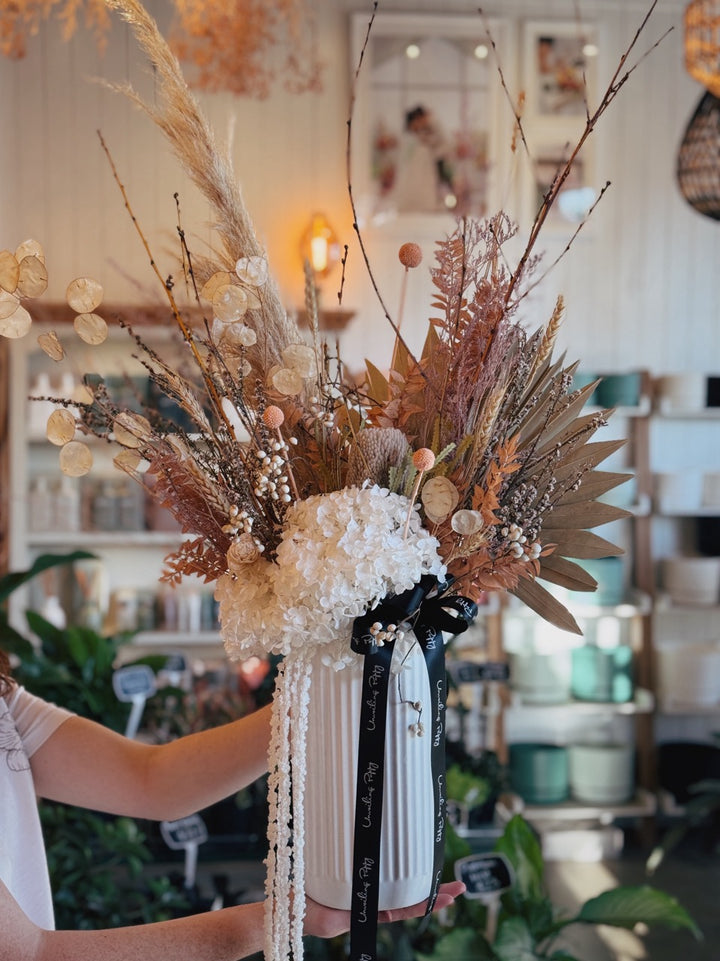 "Almond Nougat" Dried Flower Arrangement