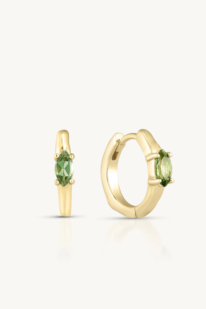 Apatite Marquise Gold Huggies