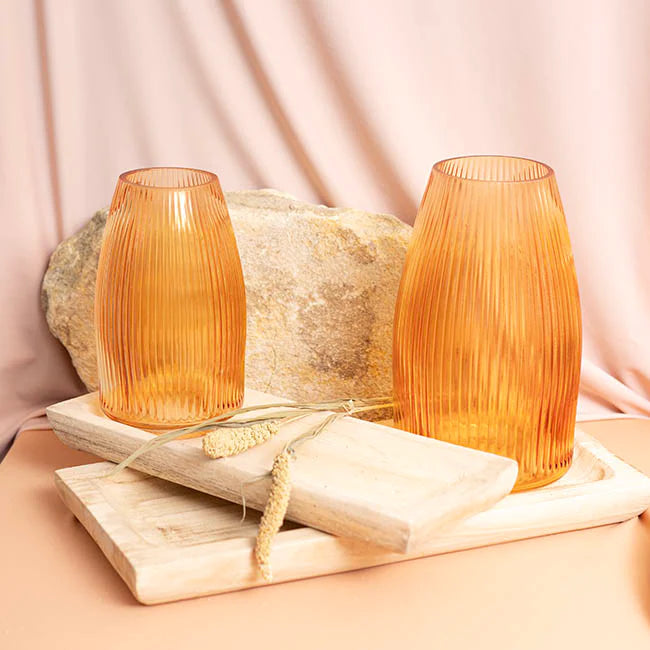 Paige Glass Vase Medium: Apricot