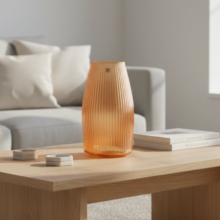 Paige Glass Vase Medium: Apricot