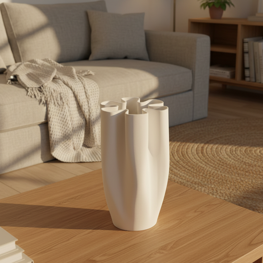 Aurora White Vase Small