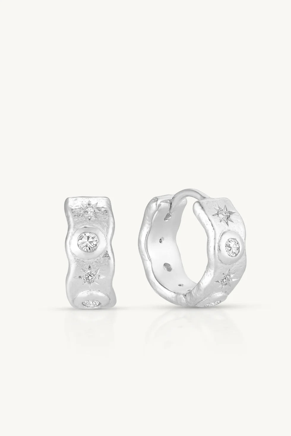 Cosmic Silver Hoops