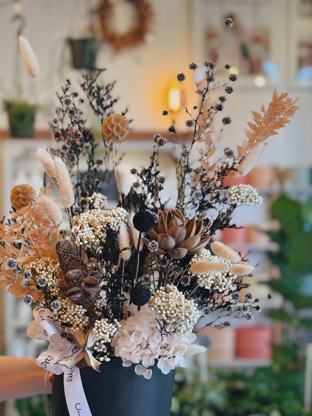 "Dark & Stormy" Dried Flower Arrangement