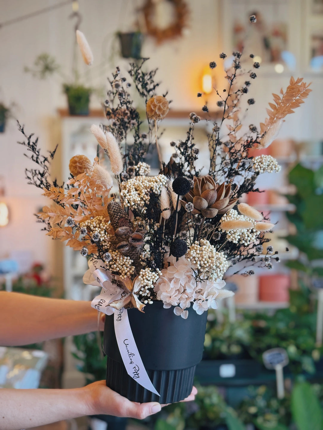 "Dark & Stormy" Dried Flower Arrangement