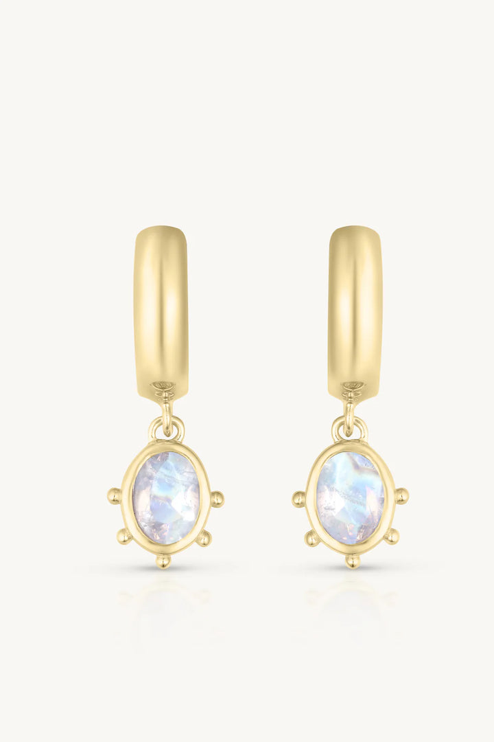 Gia Moonstone Gold Huggies