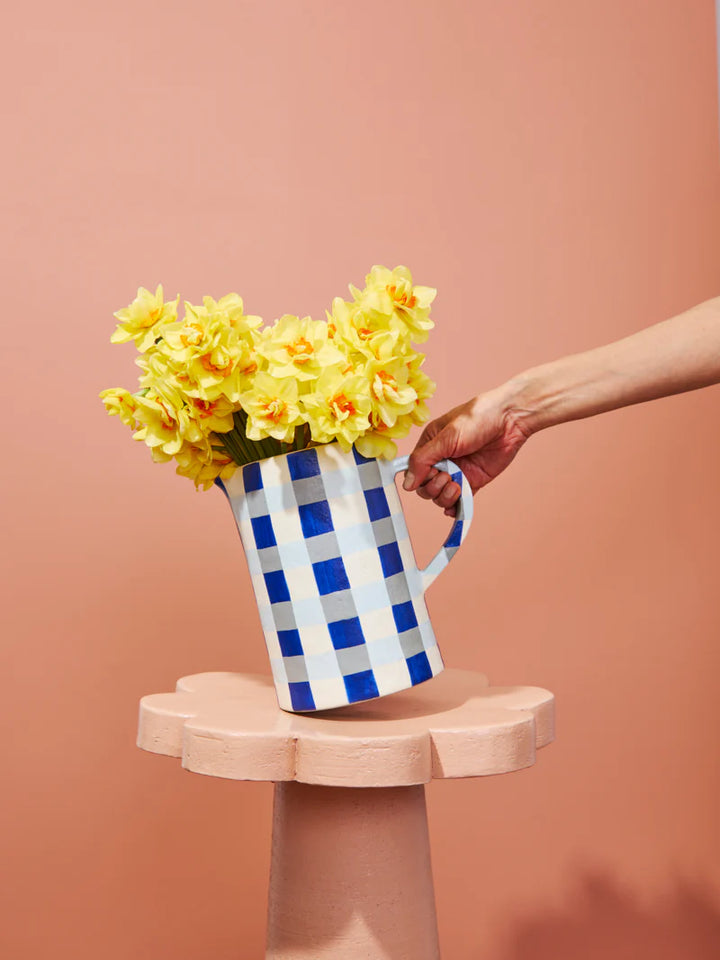 MAKER JUG INDIGO CHECK