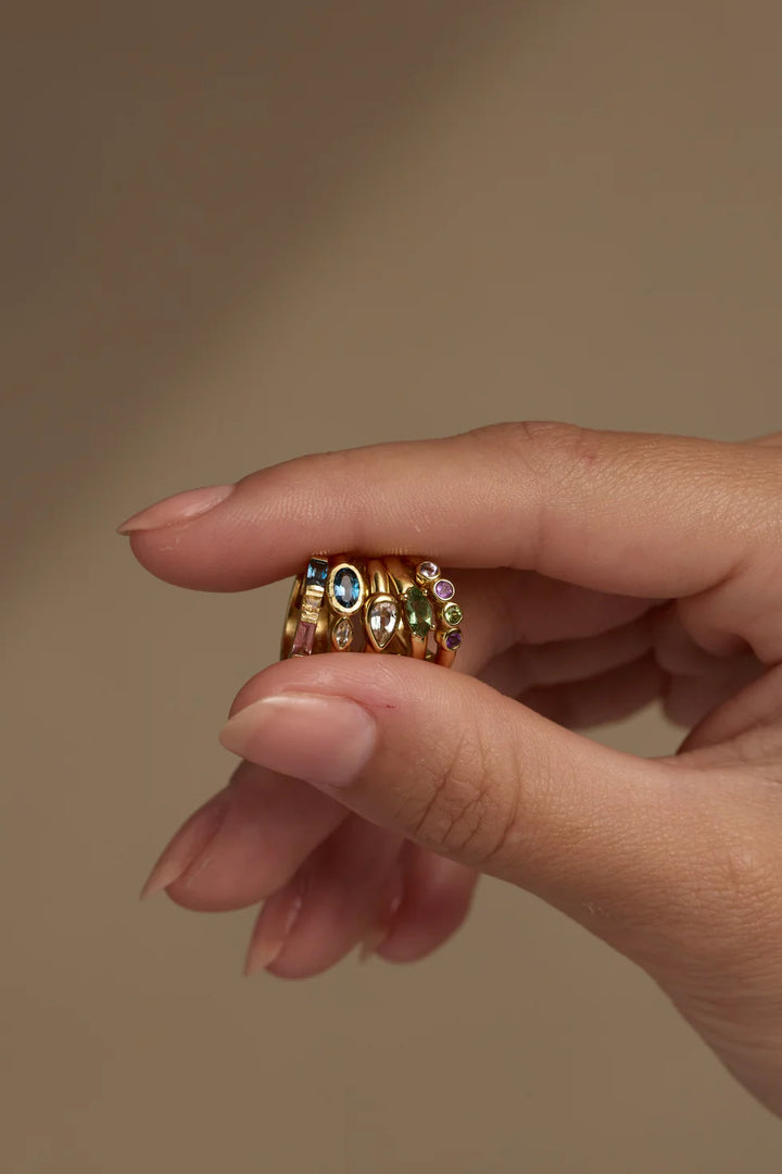 Apatite Marquise Gold Huggies