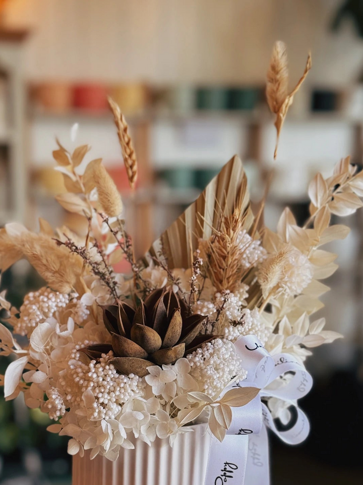 "More Cali - White" Dried Flower Arrangement