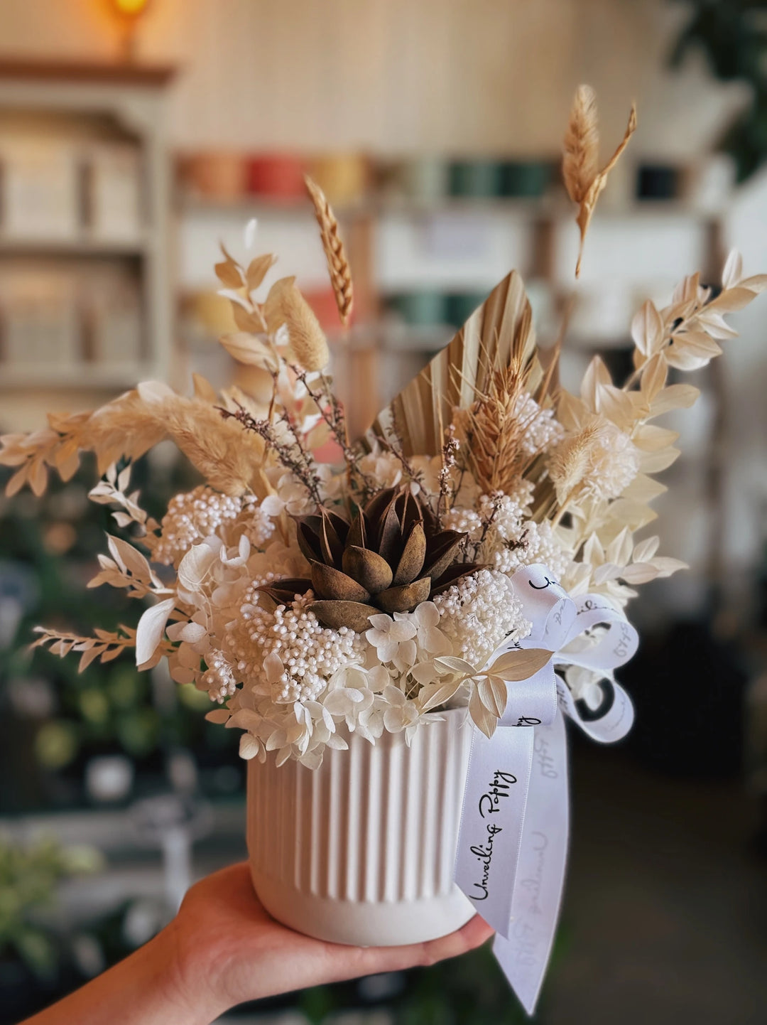 "More Cali - White" Dried Flower Arrangement