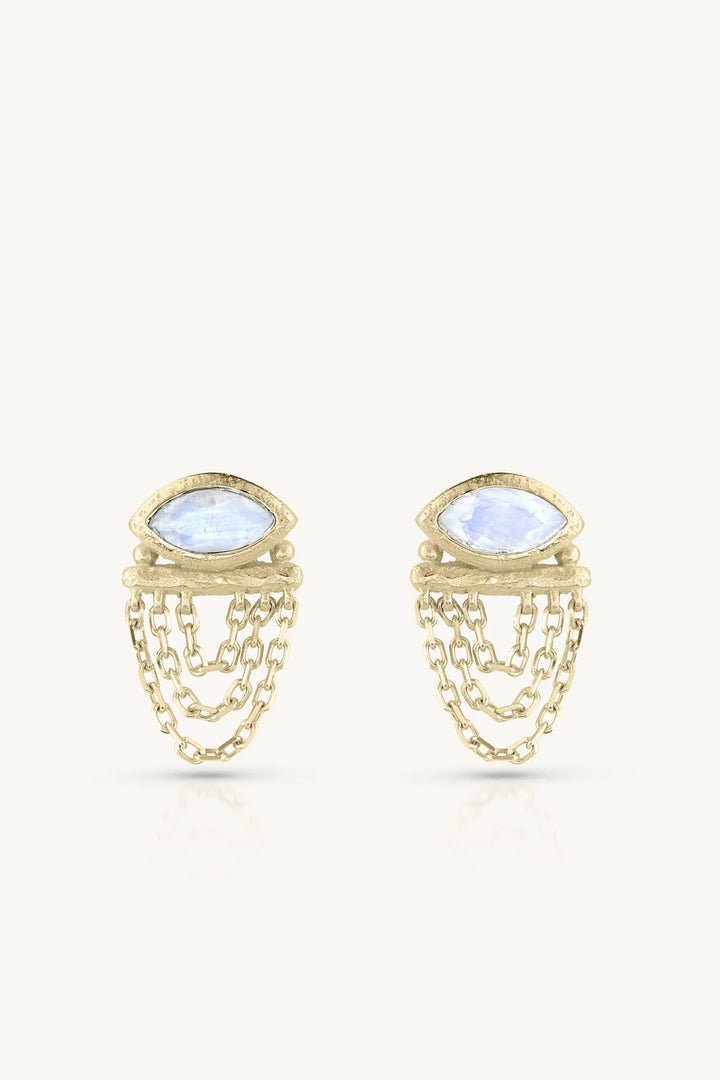 Nyra Moonstone Gold Earrings