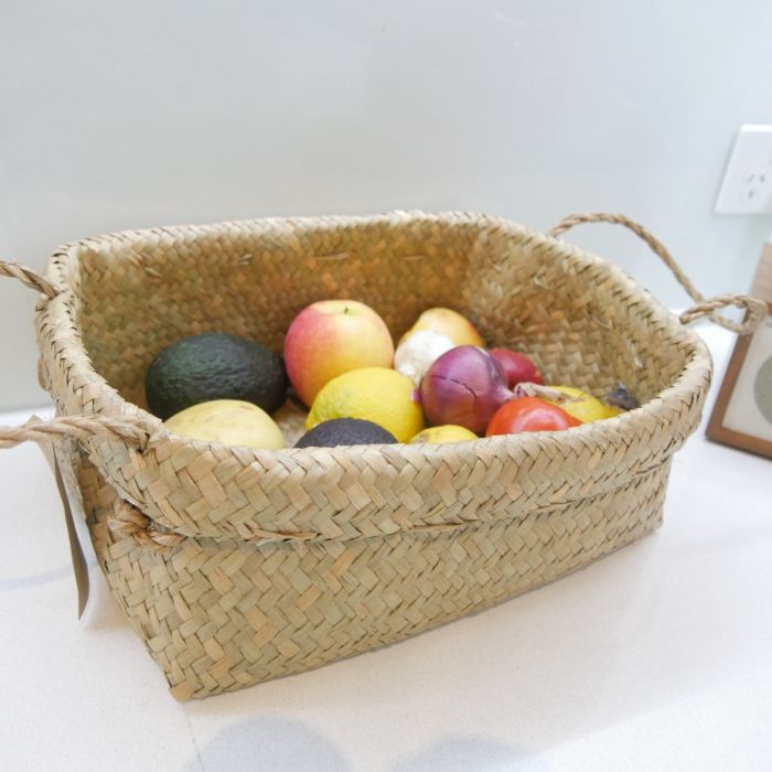 Flat Seagrass Basket with Handles