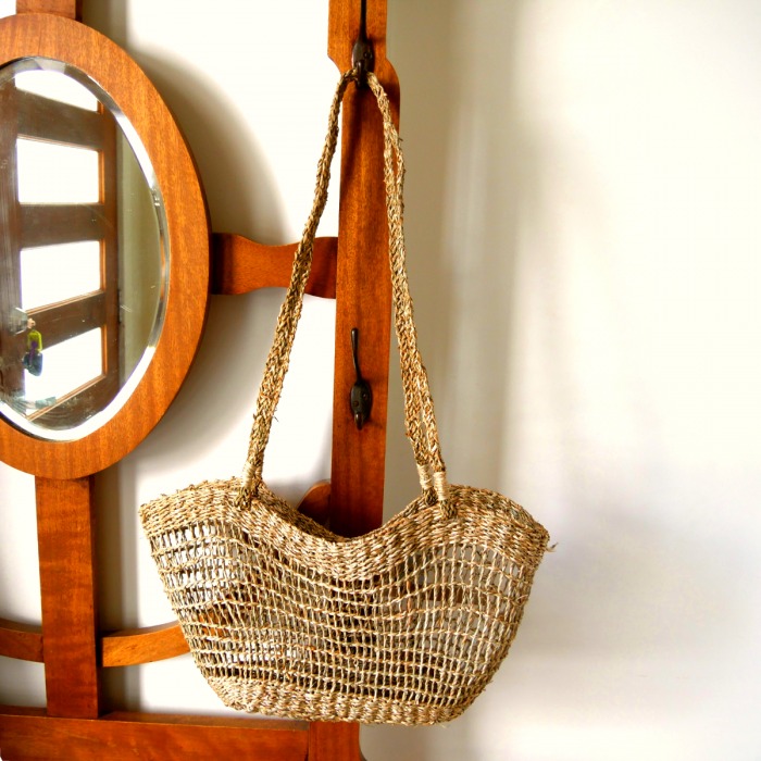 Seagrass Long Handle Open Weave Bag