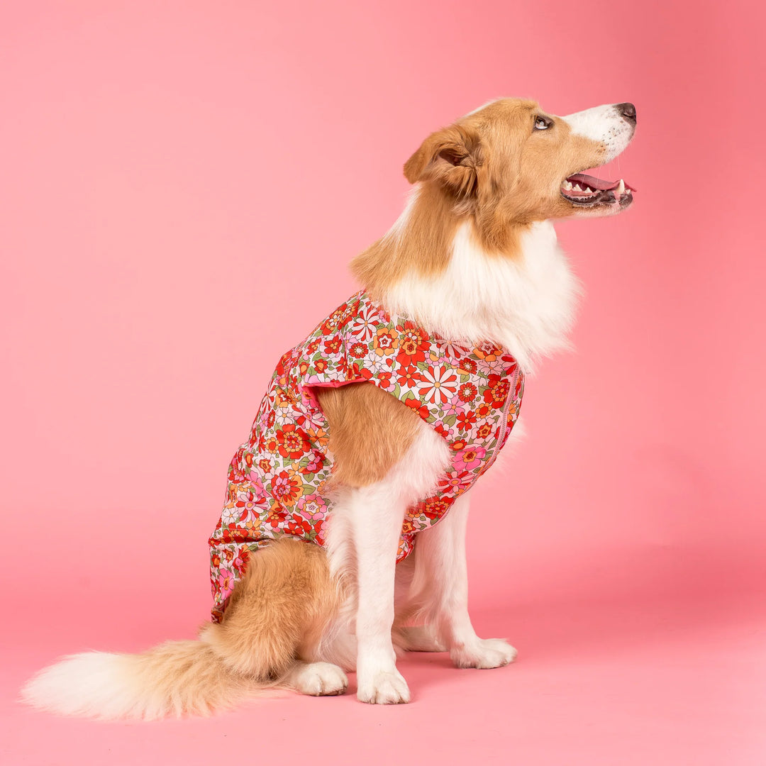Flowers in Fields & Pink: Puffer Vest
