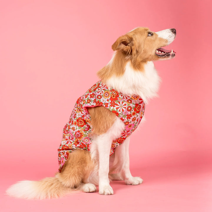 Flowers in Fields & Pink: Puffer Vest