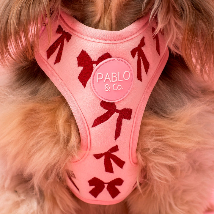 Velvet Blush Bows: Adjustable Harness