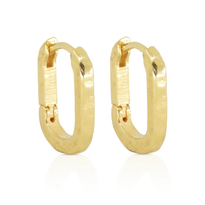 Paperclip Textured Gold Huggies