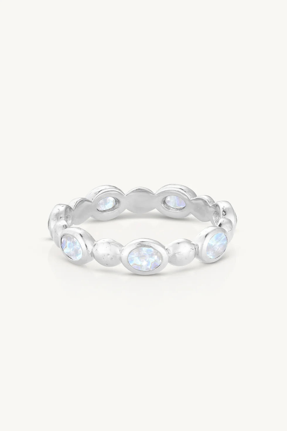 Pebble Moonstone Silver Stacker