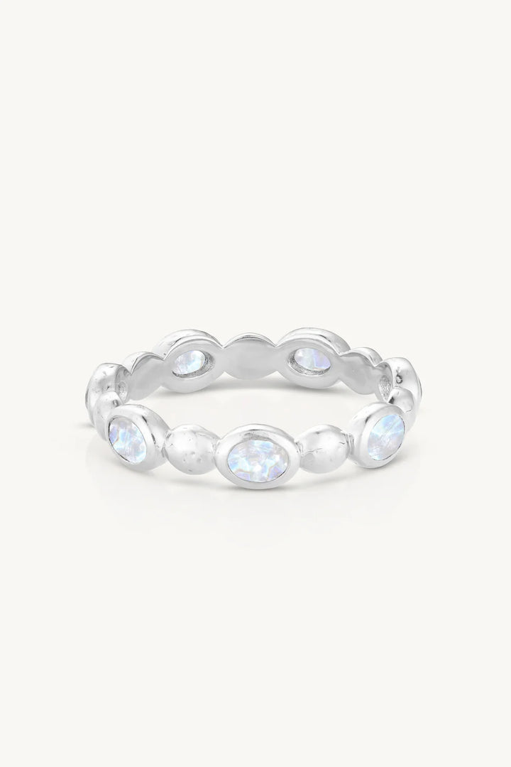 Pebble Moonstone Silver Stacker
