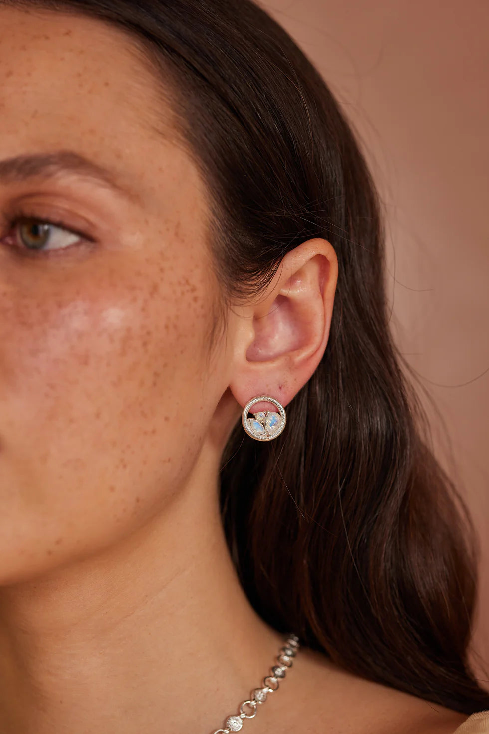 Pia Moonstone Silver Studs