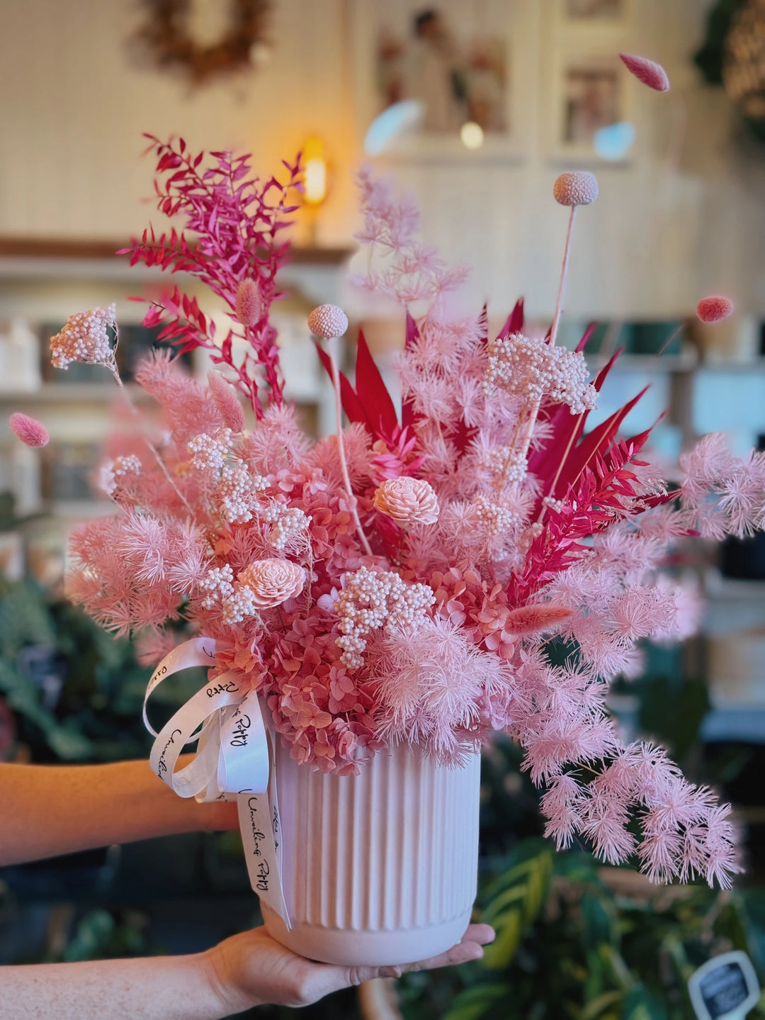 "Pink Pony Club" Dried Flower Arrangement