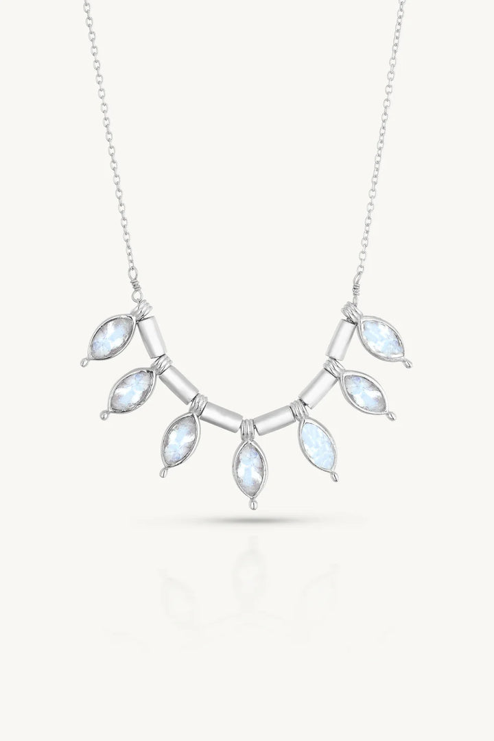 Rising Moonstone Silver Necklace