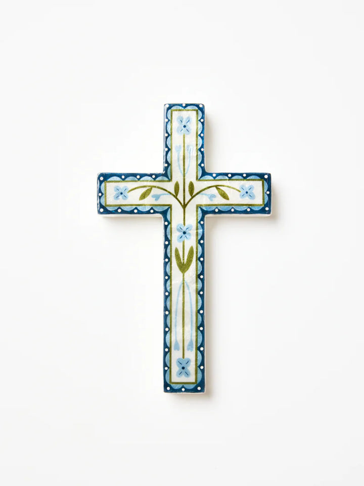 SAMIRA LARGE CROSS BLUE FLOWER