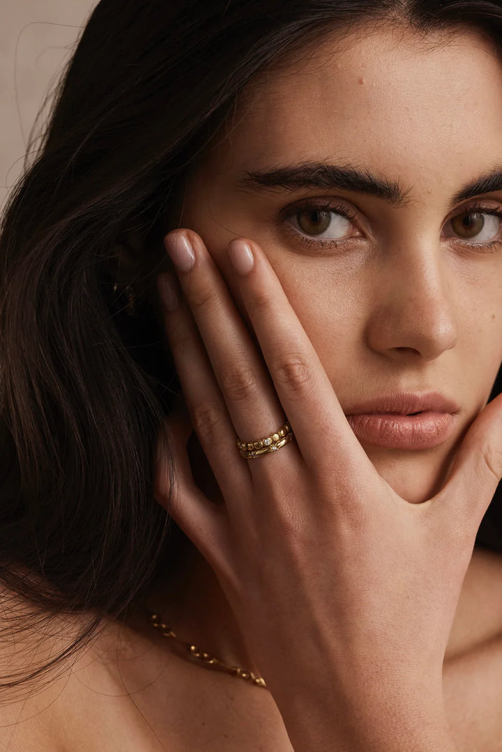 Starburst Gold Stacking Band