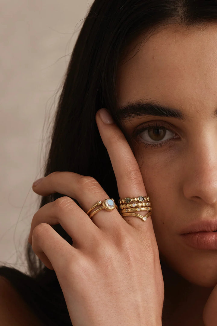 Starburst Gold Stacking Band