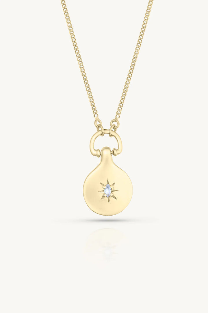 The Starry Night Moonstone Gold Pendant