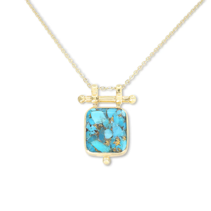 Etheria Copper Turquoise Gold Neklace