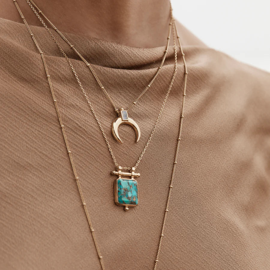 Etheria Copper Turquoise Gold Necklace