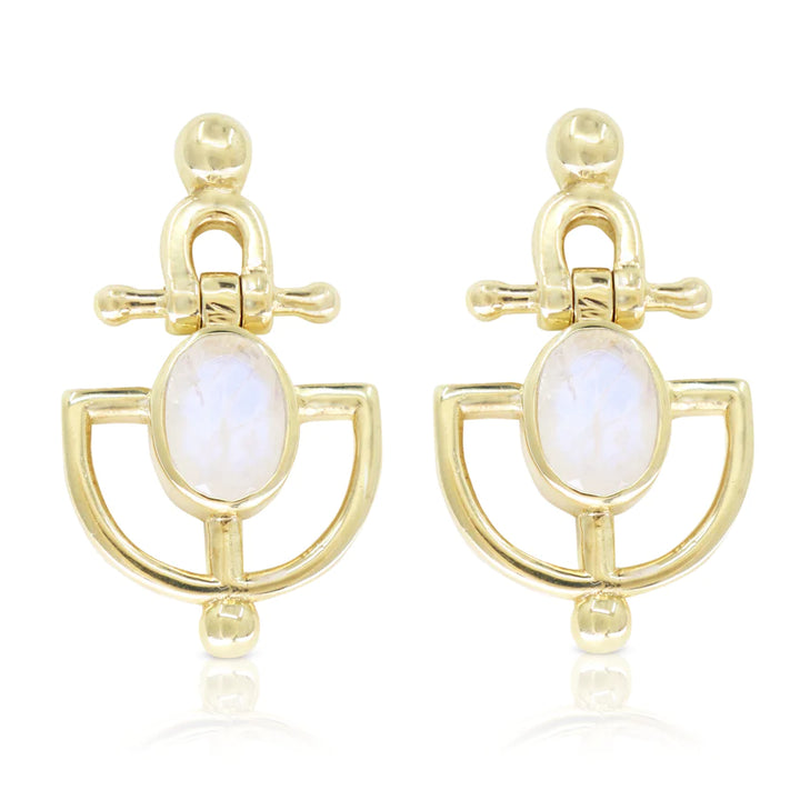 Lyra Moonstone Gold Earrings